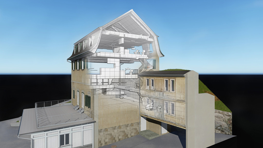 3D-Modell aus Gebäudeaufnahme. ING PLUS 3D-Modell aus Gebäudeaufnahme. ING PLUS