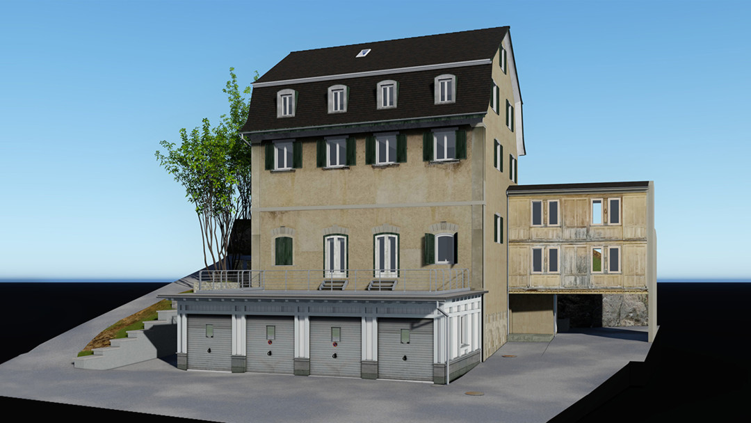 3D-Modell aus Gebäudevermessung. ING PLUS 3D-Modell aus Gebäudevermessung. ING PLUS