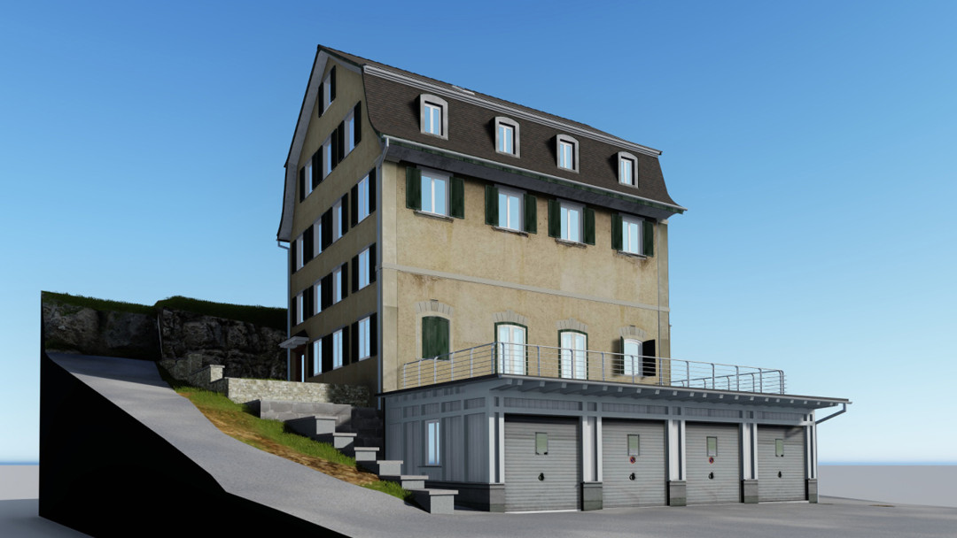 3D-Modell Ehemalige Mühle in Bauma. ING PLUS 3D-Modell Ehemalige Mühle in Bauma. ING PLUS